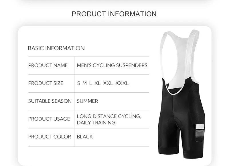Neue Pro-Radsport-Trägerhose für den Sommer, atmungsaktiv, schnell trocknend, für Mountainbike und Rennrad, Herren, professionelles Schwammpolster, Fahrradbekleidung – Detail 16