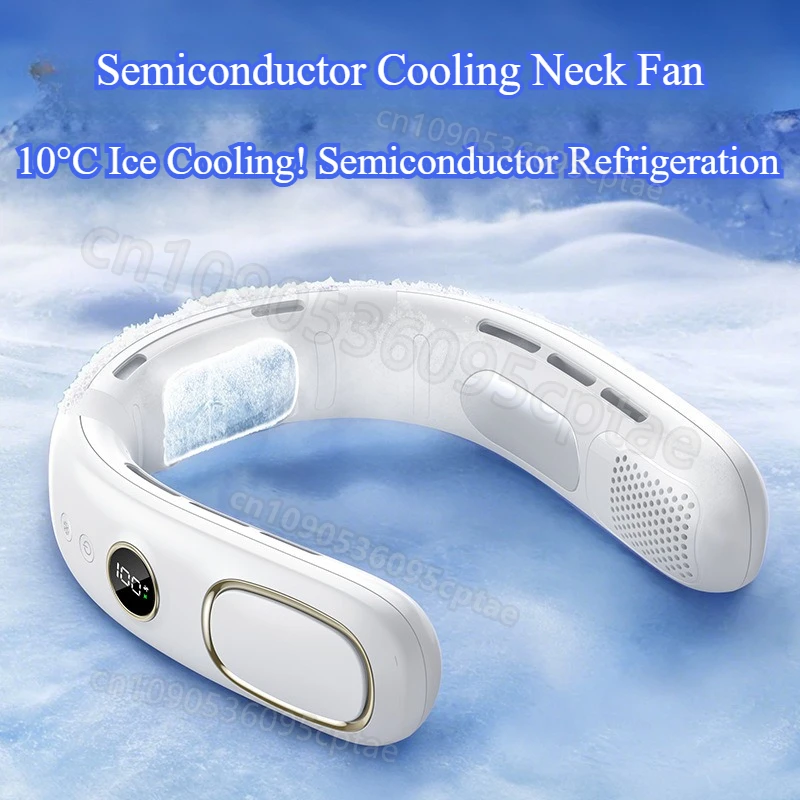 

Bladeless Neck Fan Semiconductor Refrigeration Ice Compress USB Rechargeable Hands Free for Outdoor Sports Commute Daily Use