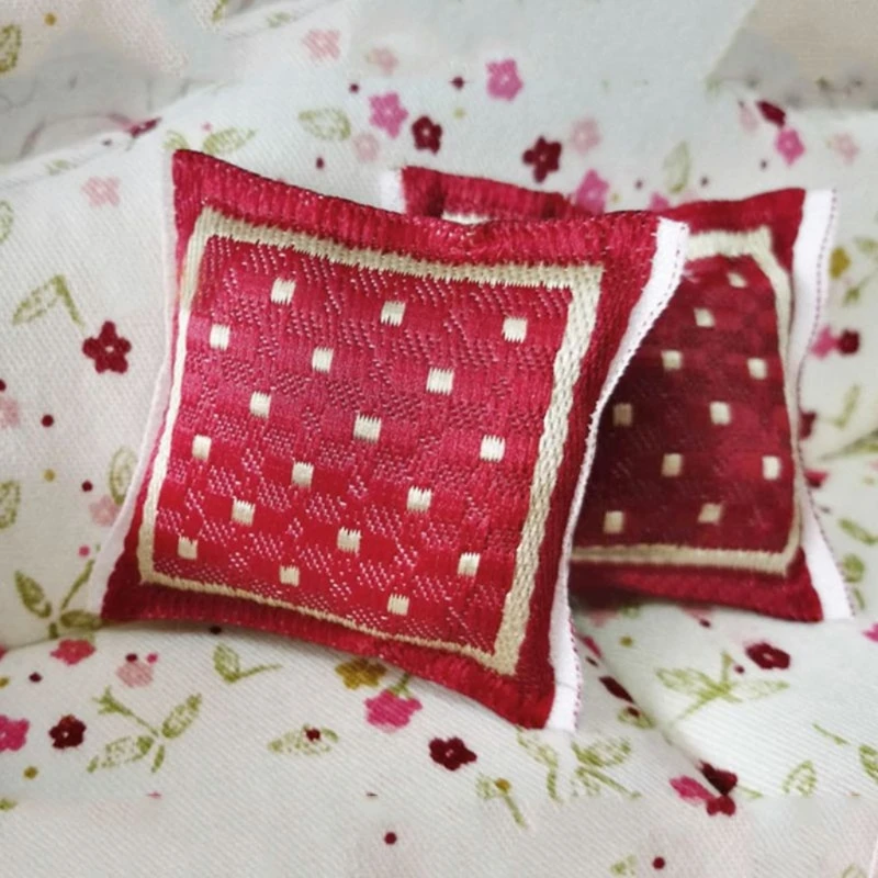 1/12 Scale Red Pillow Cushion For Doll House Sofa Couch Miniature Bedroom Furnit