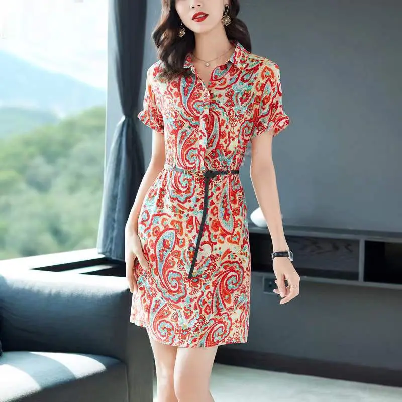 

Summer 2025 Women's Loose ort Sve irt Set Casual Mid-Length Slimming Faion Ensemble Korean Sle Available Now