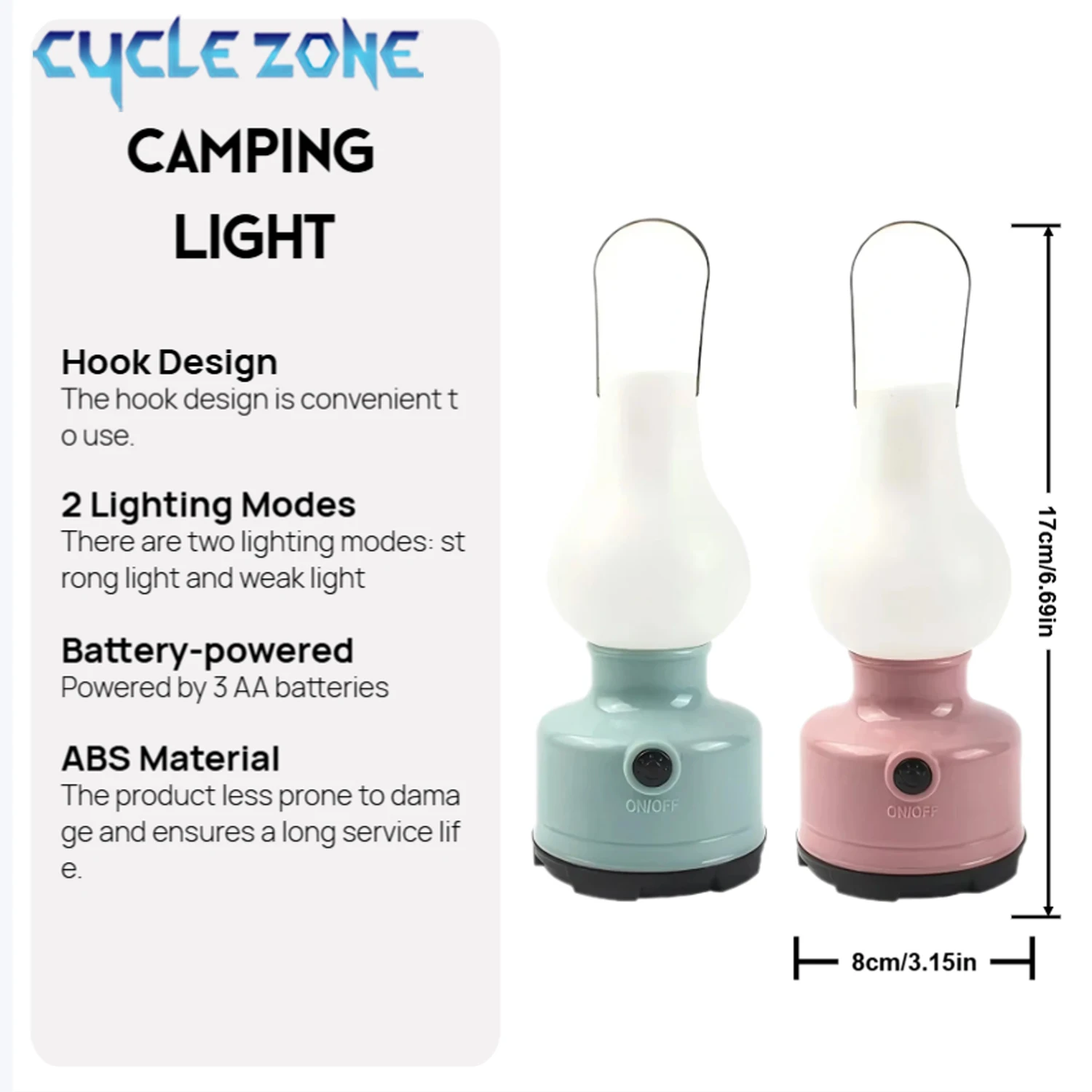 

Outdoor Camping Lantern Portable Tent Light LED Work Light Outdoor Hanging Lights Night Emergency Travel Lamp Use AA Battery