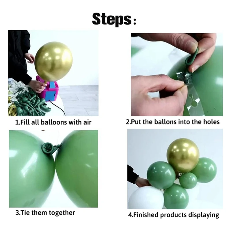 119Pcs Retro Color Bean Paste Green Balloon Arch Garland Kit Wedding Hawaiian Party Birthday Ballons Globos Decoration