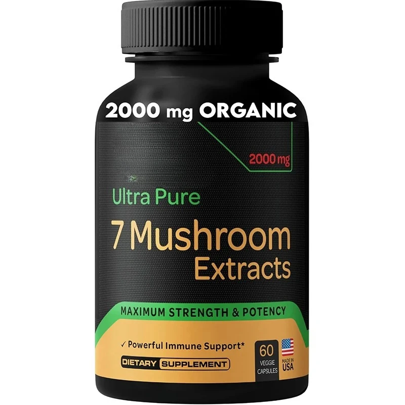 

Organic Mushroom Supplement Lion Mane Cordyceps Birch Mushroom Ganoderma lucidum Turkey Tail Dance Mushroom Capsules-60 capsules