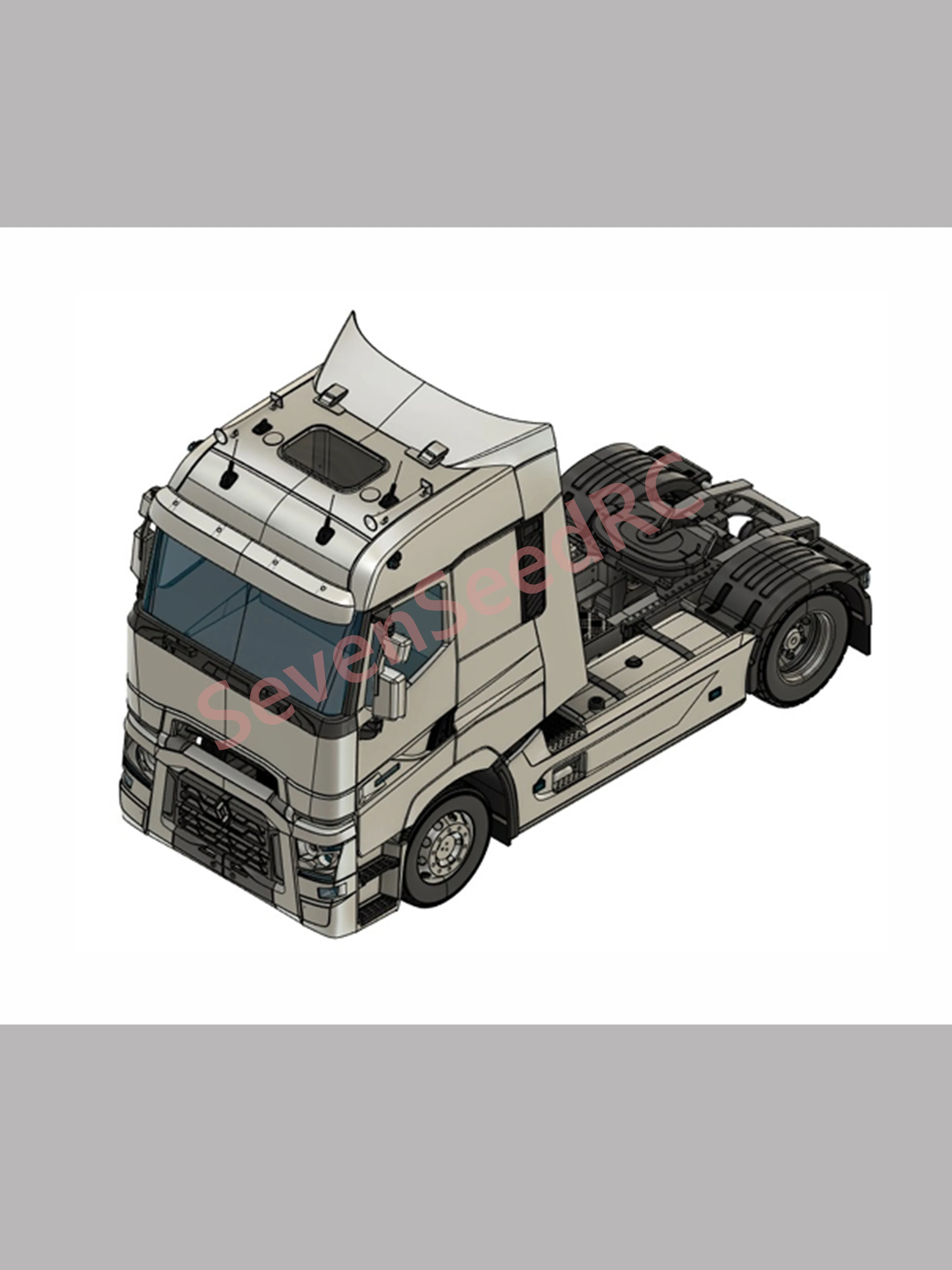 

3d Printed Truck Renault T520 1/14 Static Dot Model JDM Tamiya Lesu Lxy Scaleclub SCX10 Trx Crossrc