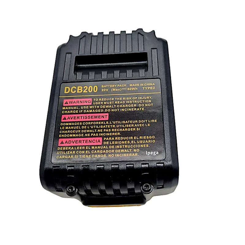 New 100% Original 12000mAh 20V for Dewalt Power Tool Battery DCB206 20V 18.0Ah Battery DCB206 20V Battery DCB205 DCB200 DCB204-2