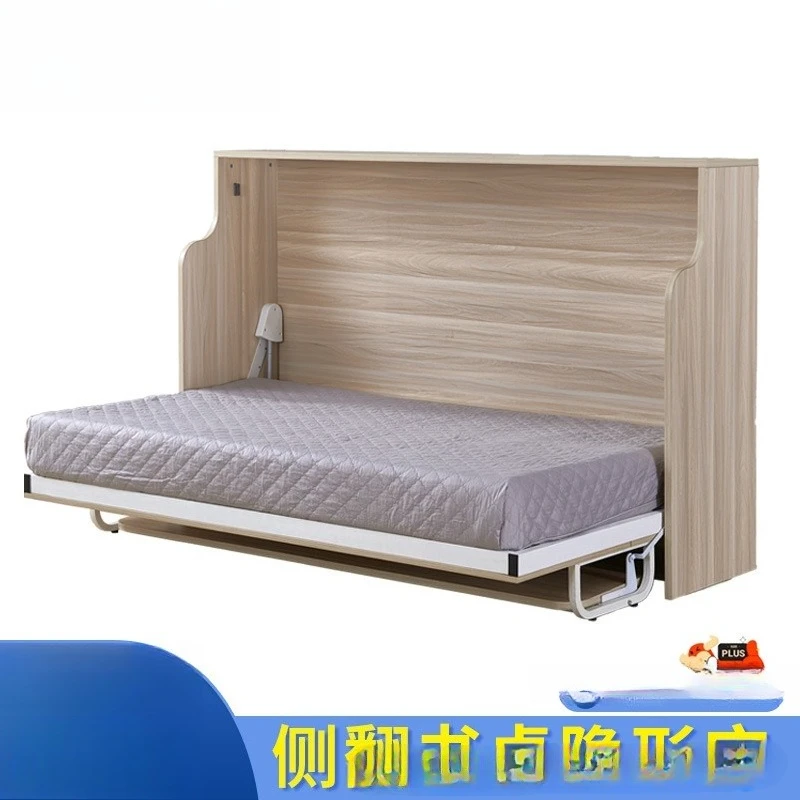 Invisible Wall Bed Wardrobe Integrated Bed With Desk Rollover Balcony Murphy Bed Hardware Accessories Small Apartment Multifunct