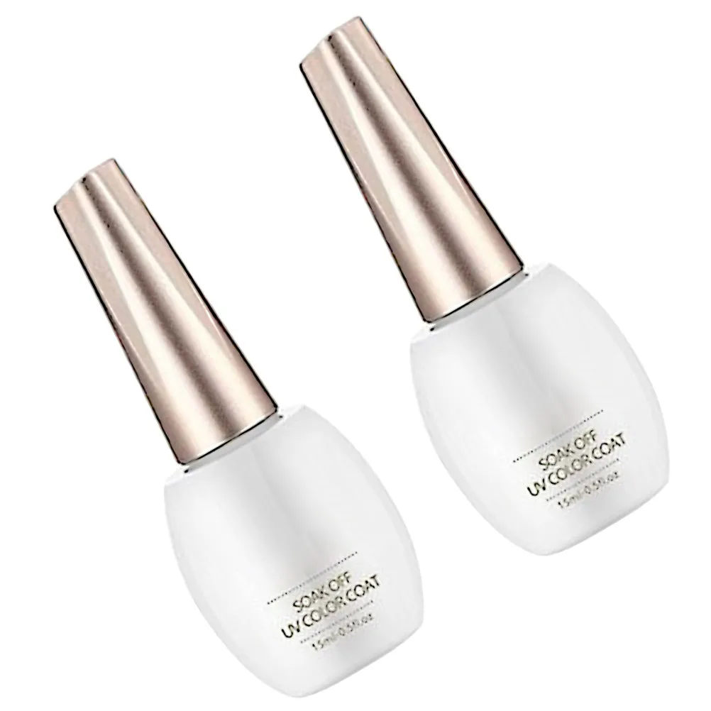 2Pcs Wash-Free Top Coat Nail Gel Premium Long-Lasting Instant Dry Uv Gel Polish Soak-Off Varnish Manicure Nail Art