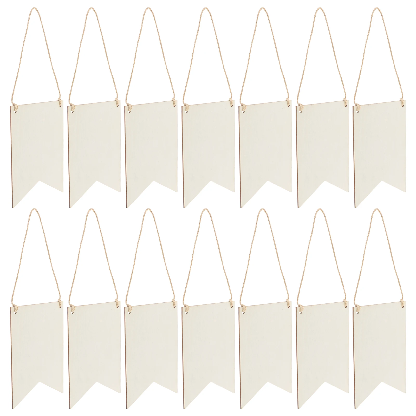 

36 Sets Wooden Hang Tags Blank Craft Signs for DIY Decor Unfinished Plaques Rectangle Painting Supplies Wooden Signs for Craft