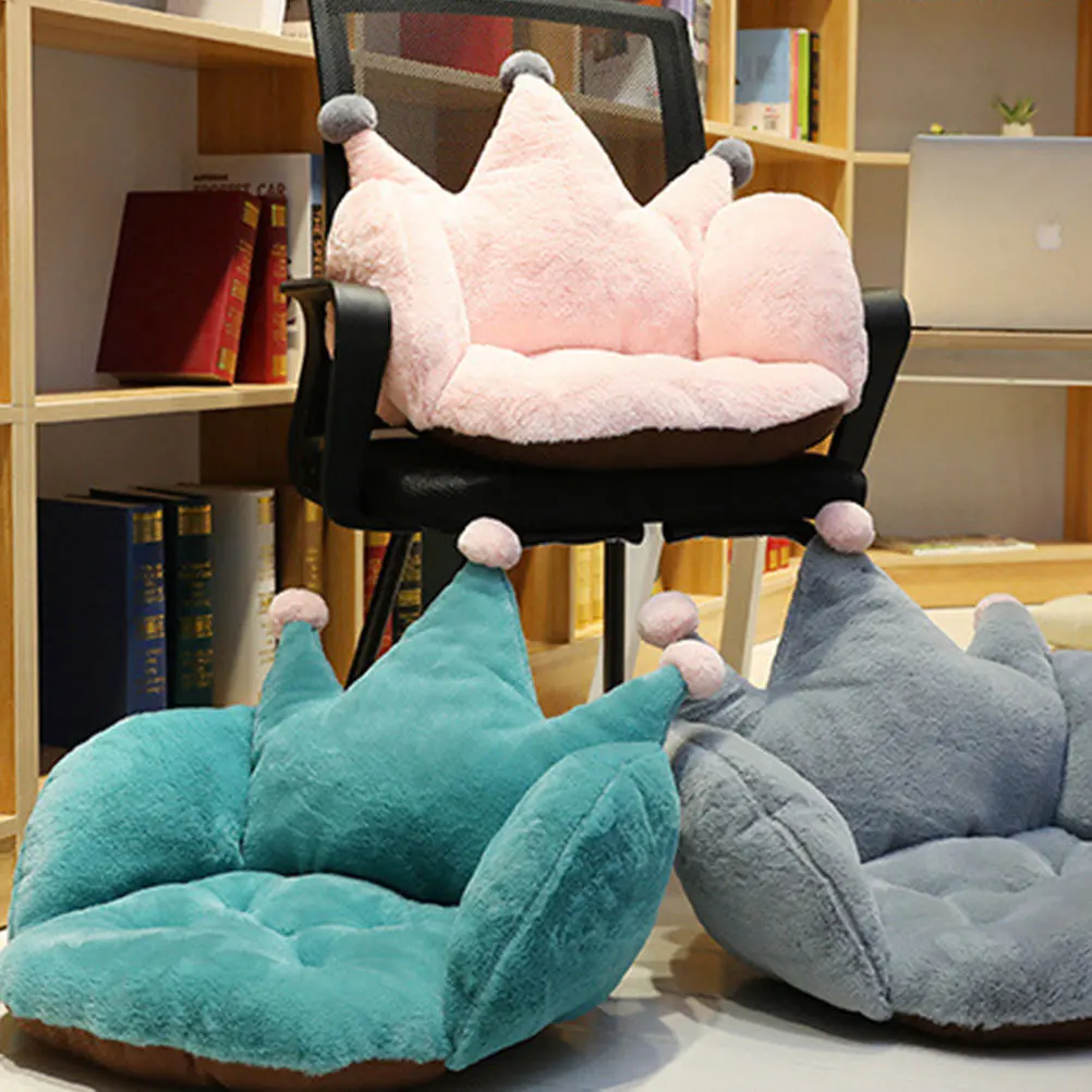 

Winter Warm Thicken Crown Seat Cushion Dark Green Comfortable Soft Home Seat Back Cushion Non-Slipping Washable
