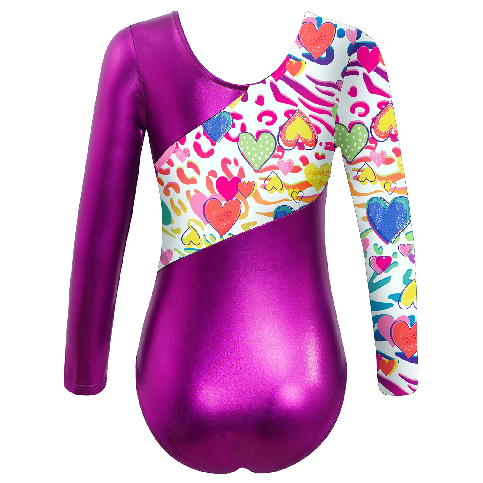 Kids Girls Ballet Dance Leotard Yoga Gymnastics Long Sleeve One Piece Print Bodysuit Sport Dance Unitard Jumpsuit Dancewear Sets