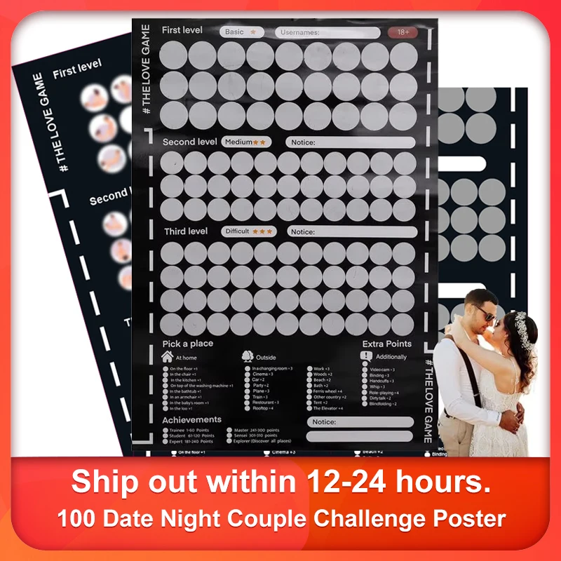 100 Dates Scratch Off Poster Couples Bucket List Date Night Ideas Couples Games Painting Posters Scratching Off Adventure