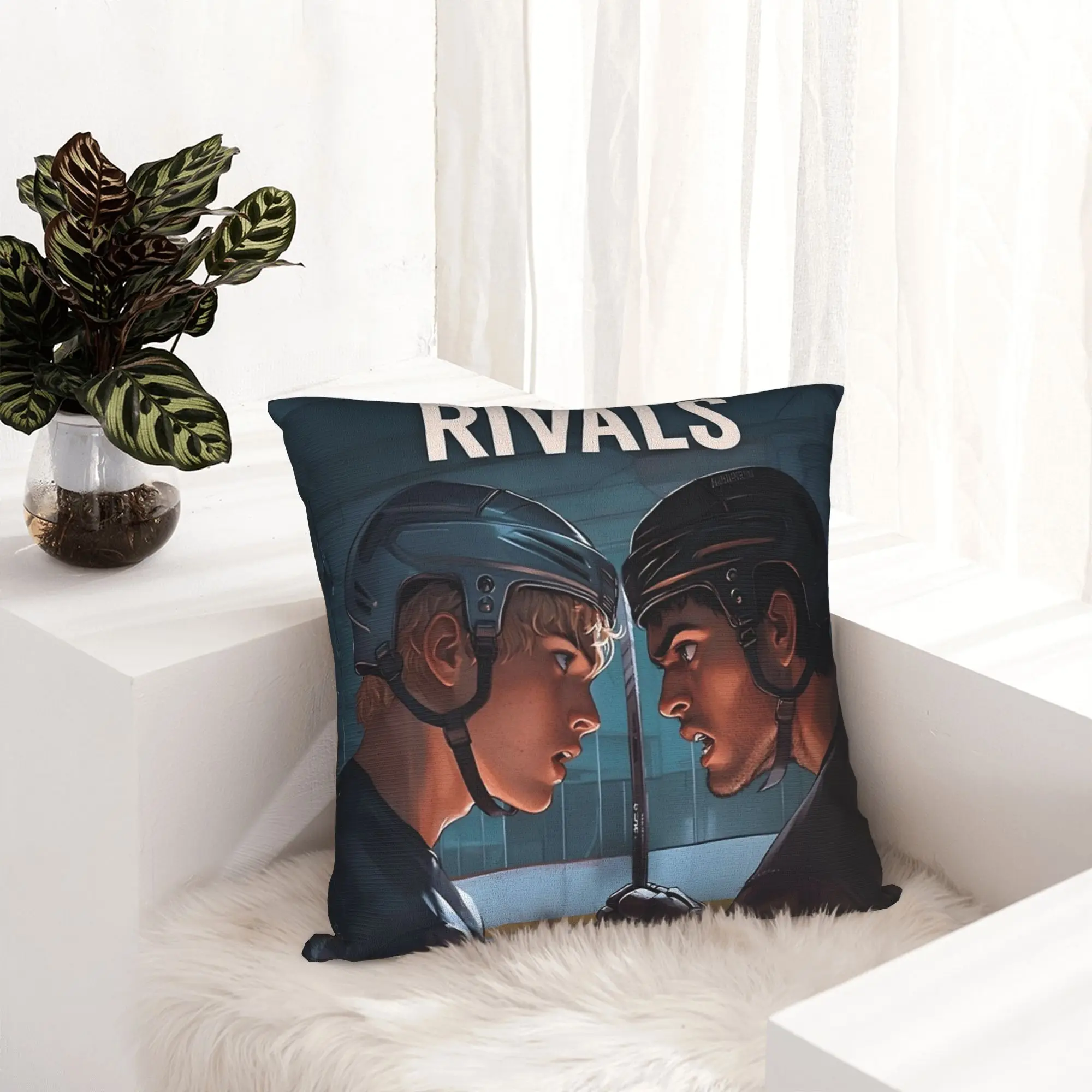 Heated Rivalry Pillowcase Printing Polyester Cushion Cover Decorations  Throw Pillow Case Cover Home Zippered 18"