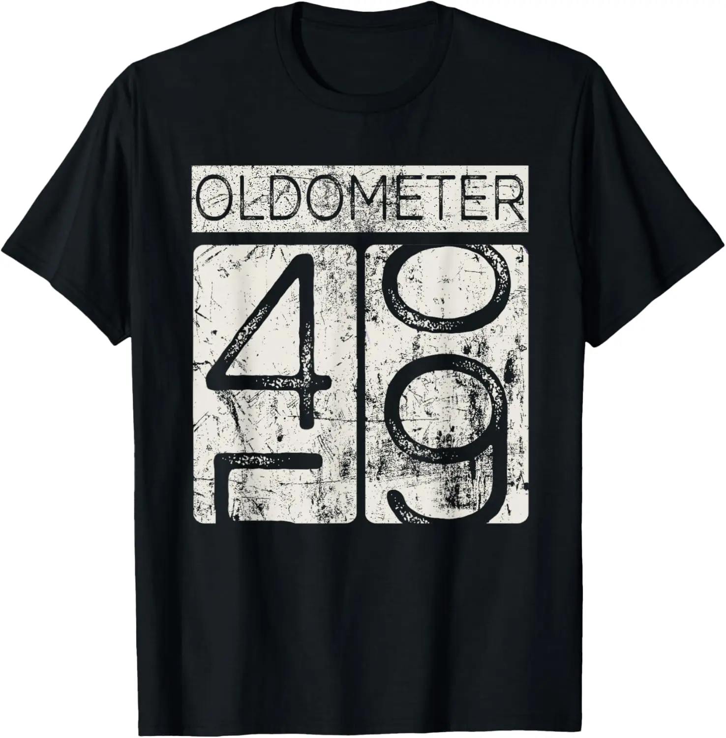 Винтажная футболка с проблемным старометром 48-499, идея подарка на 49-й день рождения