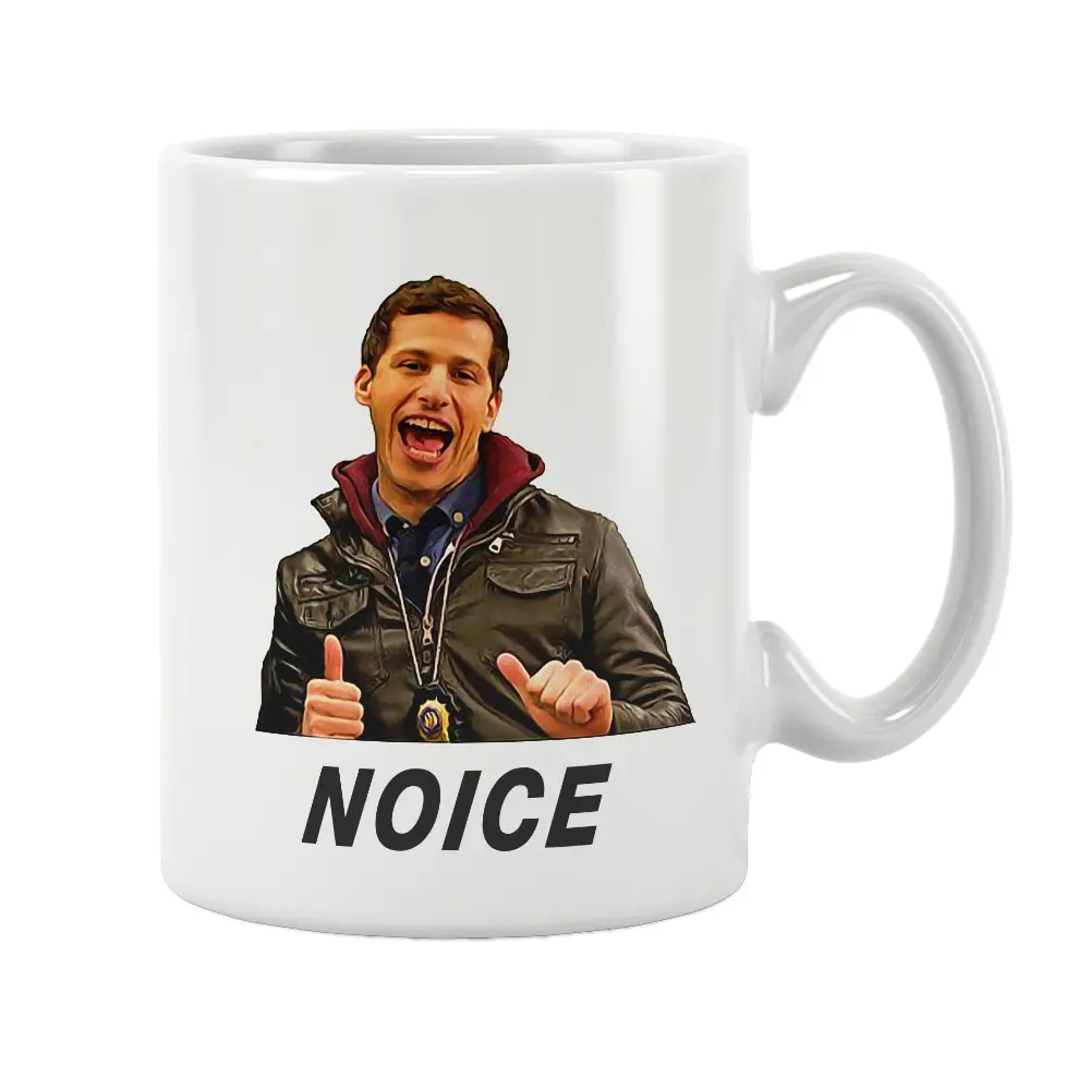 Jake Peralta Noice Printed Mug Coffee Cup Broklyn Nine Nine 99 White Ceramic Cute Funny Birthday Gifts