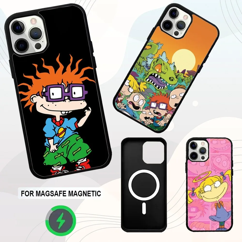 

R-Rugrat Chuckie A-Angelica Phone Case For iPhone 16e,16,15,14,13,12,11,Plus,Pro,Max,Mini Magsafe Magnetic Wireless Charging