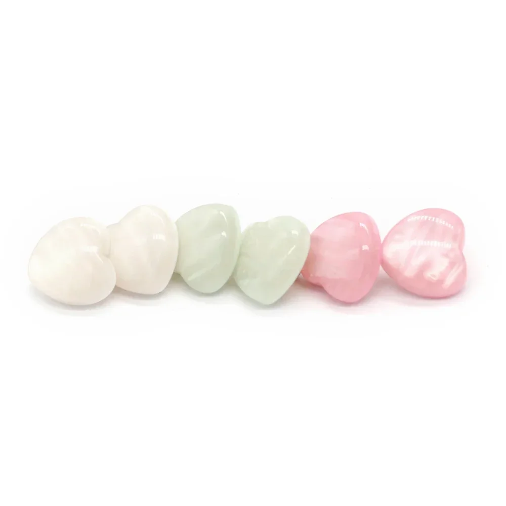 DOTOLLE 20Pcs Fashion Heart Shape Pearl Buttons for Clothing Kids Shirt Blouse Dress Cardigan Sewing Supplies DIY Crafts view 2