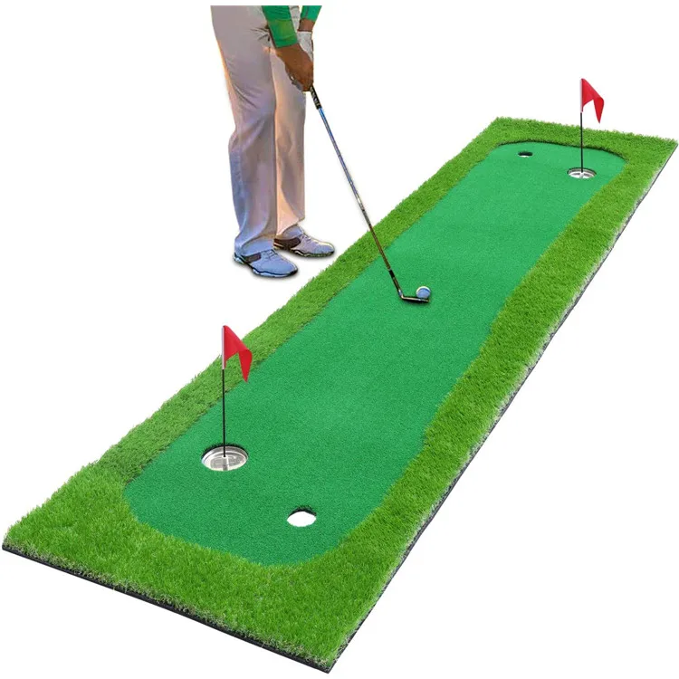 2.5'x10' Artificial Grass & High-elastic Foam Base Durable Portable Mini Golf Putting Mat For Indoor/Outdoor Practice Training