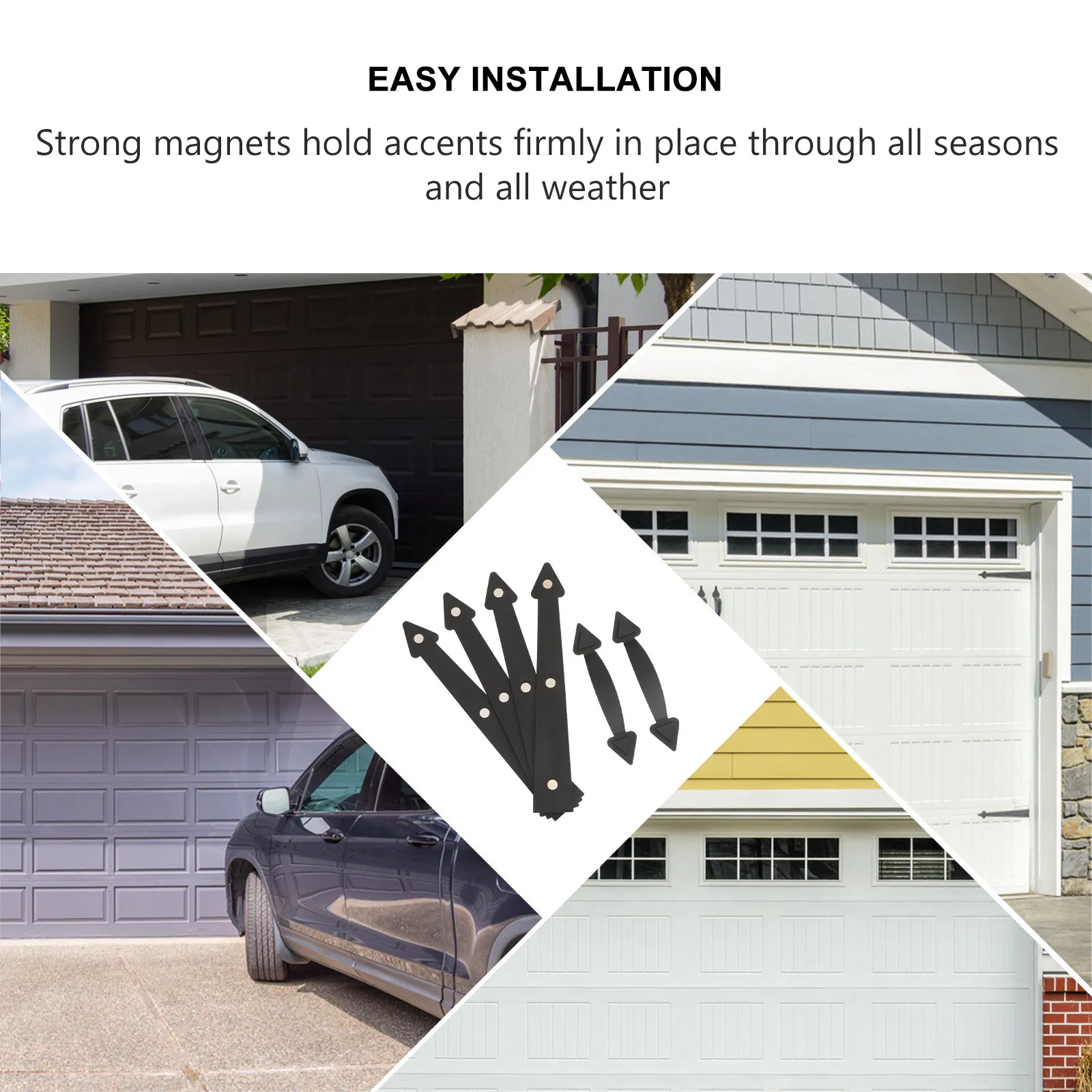 1セット1個入り-ブラック-マグネット式プルハンドル-ガレージ、納屋、倉庫、穀物庫のドア用-absノブ-耐久性があり、取り付けが簡単なスライドトラック金具