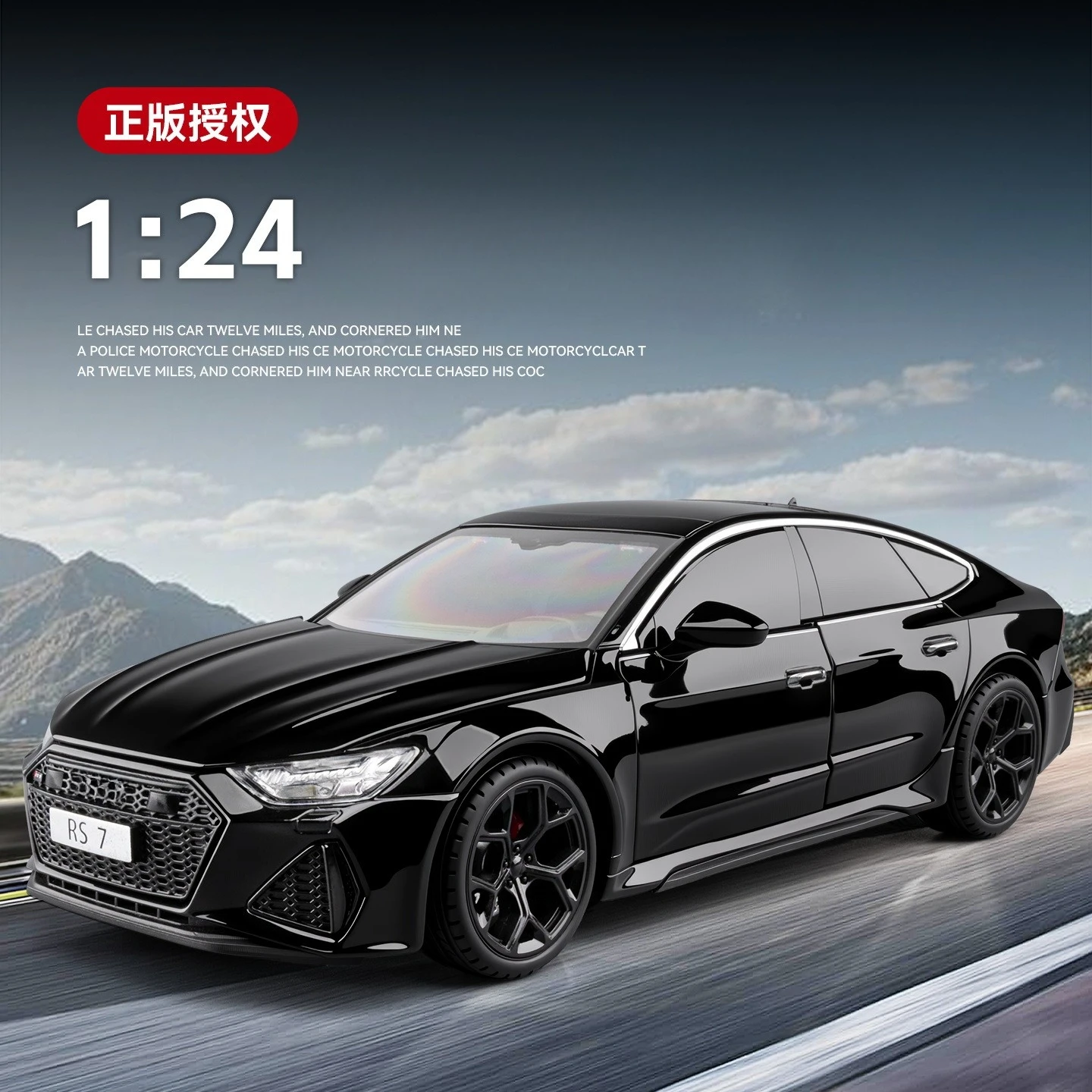 

1:24 RS7 Sports Alloy Sports Car Model Diecast Metal Track Racing Car Vehicle Model Simulation Sound Light Toy