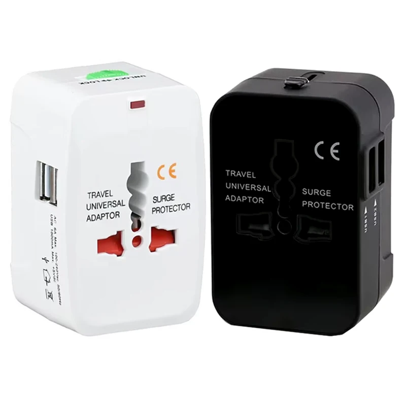 

USBO All in One Universal USB Travel Adapter Plug AU US UK EU Converter Socket Plug Adaptor AC Power Charger CE White Black 931L