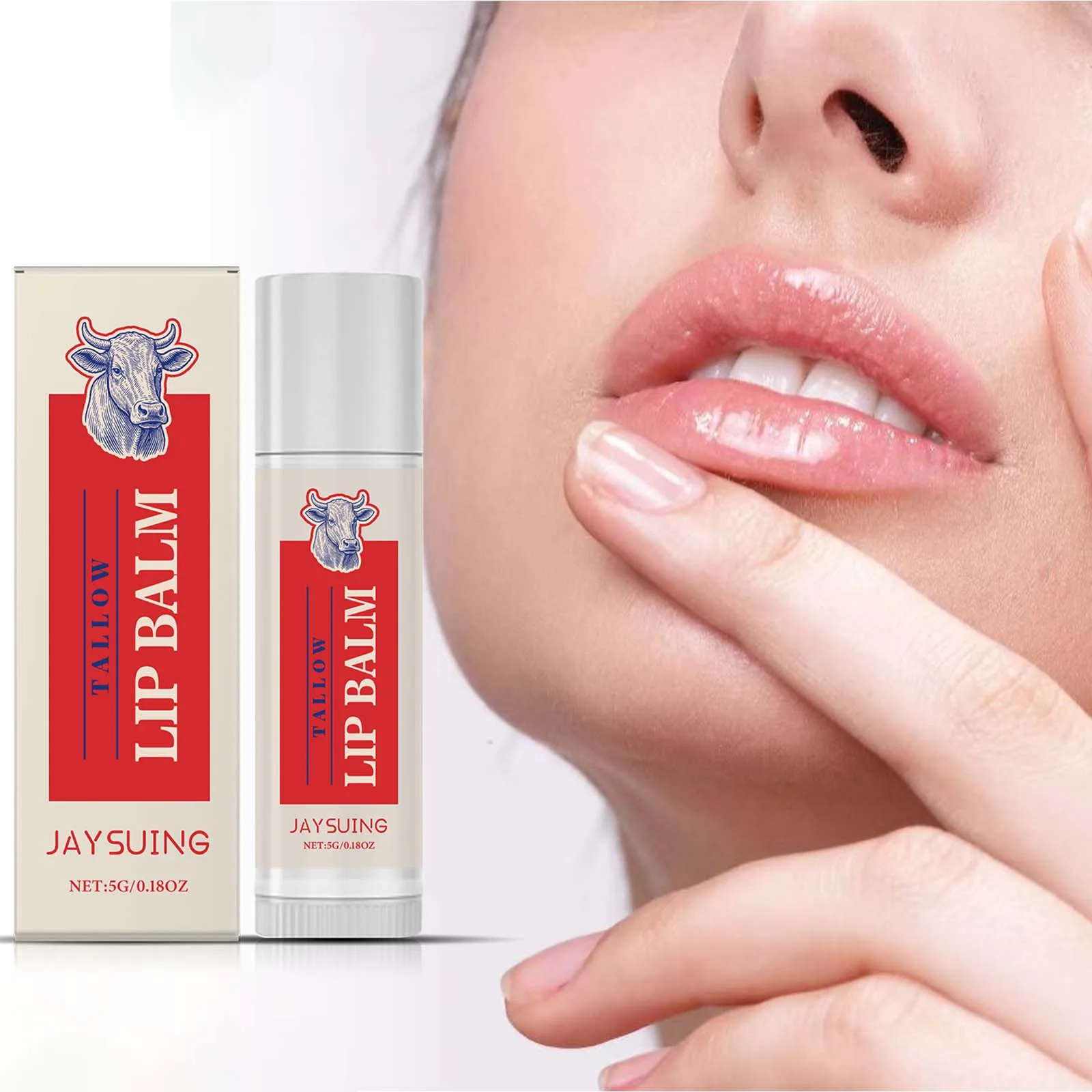 Tallow Lip Balm Ultra Nourishing Non-Greasy Softening Fade Lip Lines Remove Dark Anti-Cracking Moisturizing Lip Care