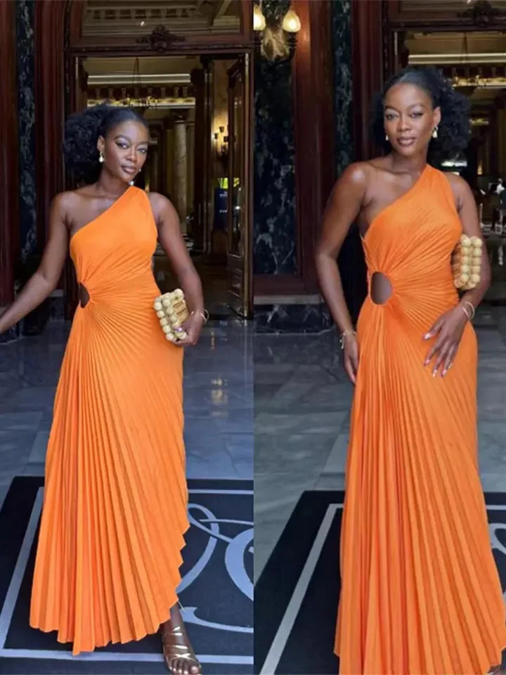 Seksowna, plisowana, marszczona sukienka A-line dla kobiet, z wysokim stanem, dekoltem w serek, długa, wyszczuplająca suknia wieczorowa, elegancka, na studniówkę, letnia moda.