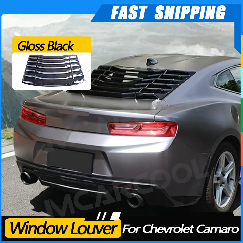 

JMCARCOOL глянцевые черные автомобильные жалюзи заднего стекла, декоративная панель жалюзи заднего стекла для Chevrolet Camaro 2016-2019, автомобильные аксессуары