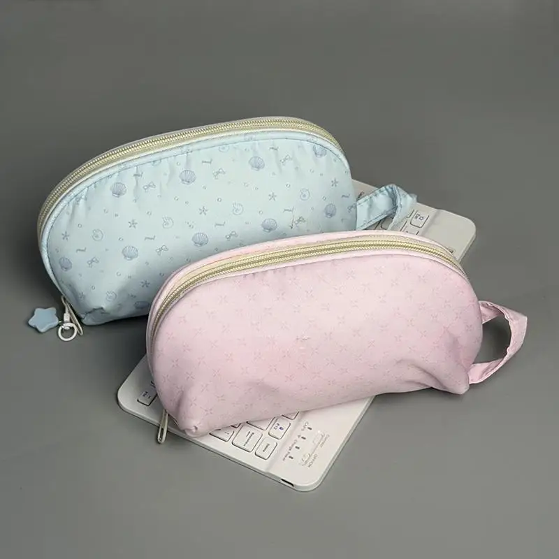 Polka Dot Pencil Case Shell Shape Multi-functional Stationery Storage Bag Large-capacity Pen Bag Students Gift Back To School
