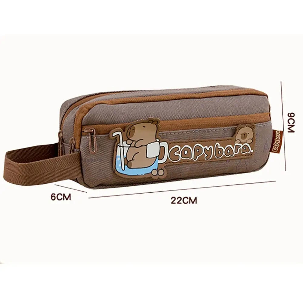 New Multi-layer Capybara Pen Bag Multifunctional Cartoon Stationery Bag Large Capacity Pencil Case Student