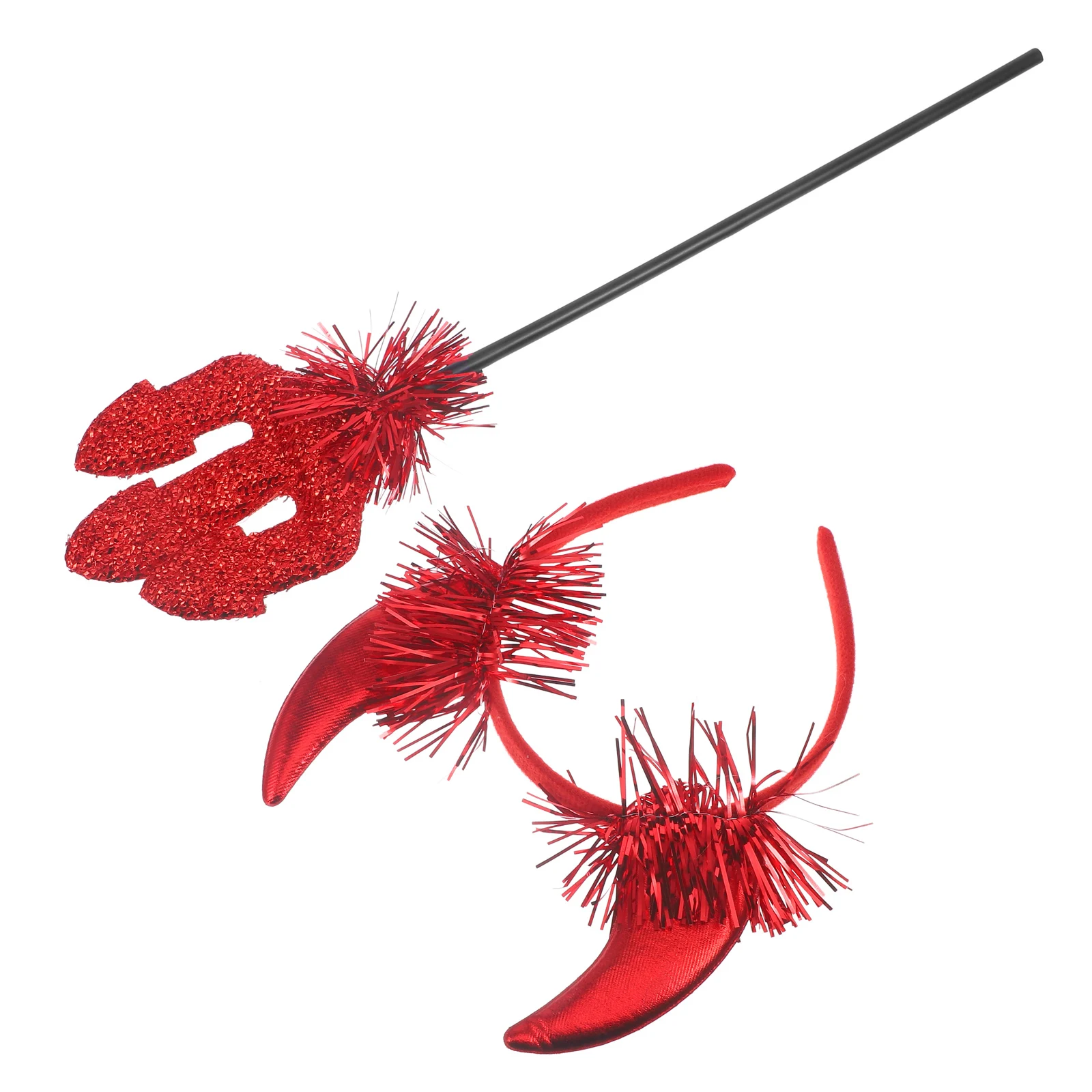

1 set Costume Red Horns Hair Accessory Halloween Costume Party Dress Up Props Cosplay Supplies