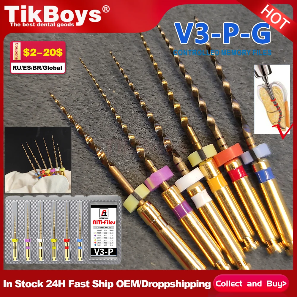 

6pcs/Pack Dental Files Root Canal Use Rotary Heat Activated Endodontic Files Rotating File Dentistry Instruments 25mm SX-F3 F4