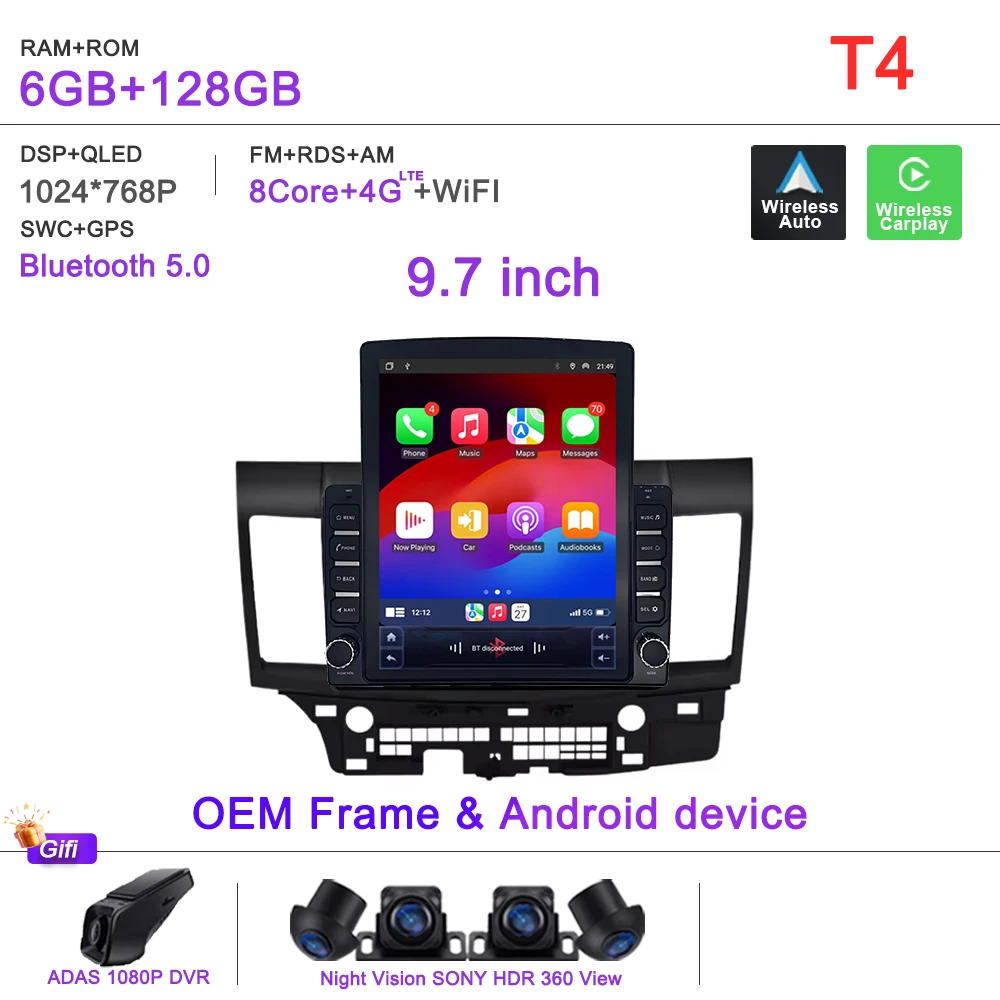 Android 15 Auto Voor Mitsubishi Lancer 10 CY 2007-2017 GPS Navigatie High-performance CPU Dvd-speler auto Stereo Head Unit Wifi