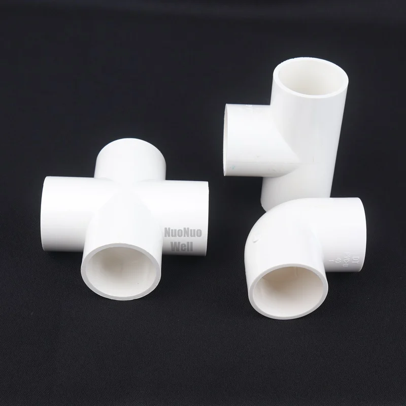 5pcs/lot 40mm White PVC Joint Home Garden Irrigation Connector Municipal Water Supply Industrial Water Treatment Pipe Joints