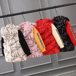 2-13Y Autumn Winter Cartoon Vest Children's Clothing Boys Girls Vest Thicken Warm Down Padded Jacket For Children's Vest Coat