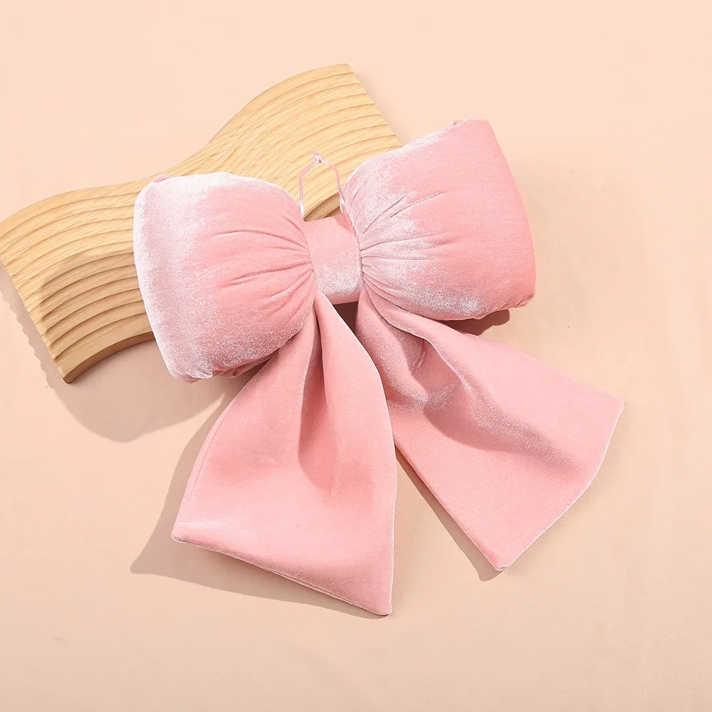 Velvet Fabric Bowknot Pendant Classic Christmas Style DIY Christmas Tree Decorations Bowknot Shape Hanging Xmas Ornament