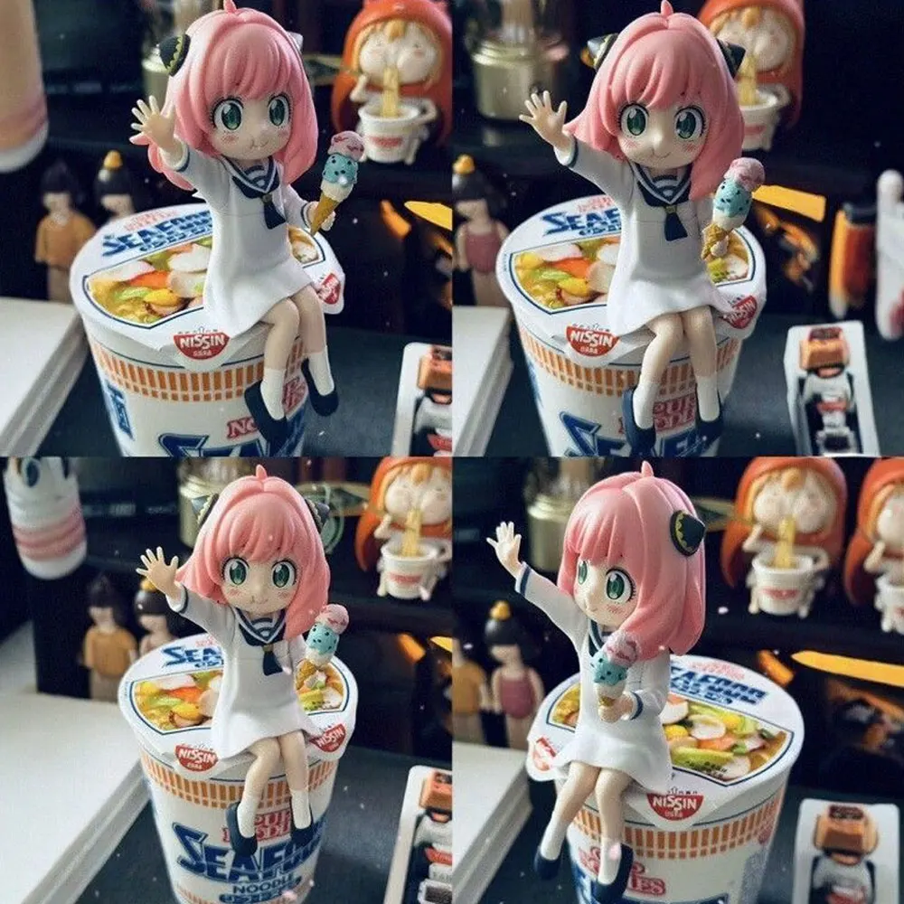 Schuluniform-Anya-Figur, Ramen-Press-Figurine, Spy X Family Modell, Anime-Peripheriefigur