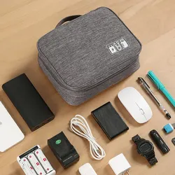 Sac de voyage de grande capacité et multifonctionnel, sac de rangement USB pour câble de données mobile et banque d'alimentation