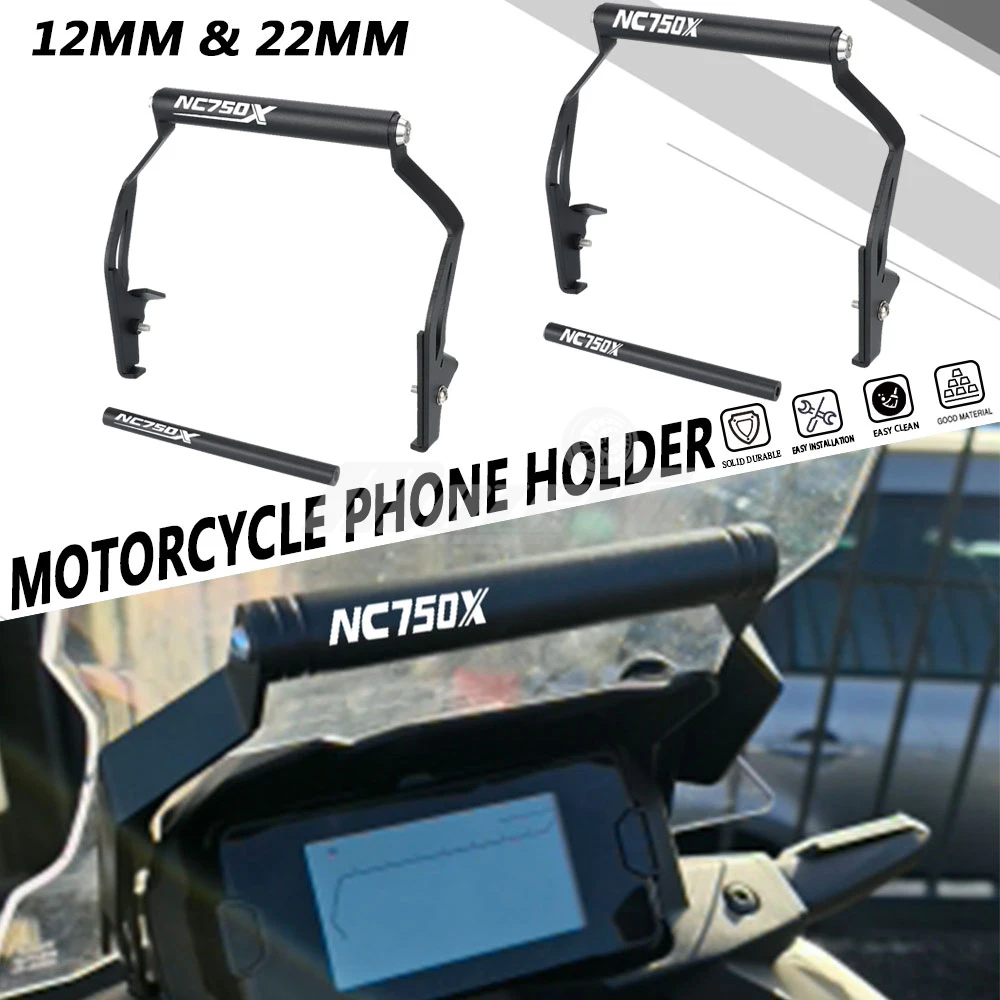 12MM&22MM GPS Smart Phone Holder FOR HONDA NC750X NC 750 X 2025 2026 2027 Navigation Gps Plate Bracket Adapt Windshield Stand
