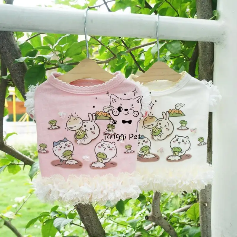 HOT MINISO Spring and Autumn models pet home clothes kawaii chiikawa cartoon cute cat dog Towable Prevent hair loss pet clothing