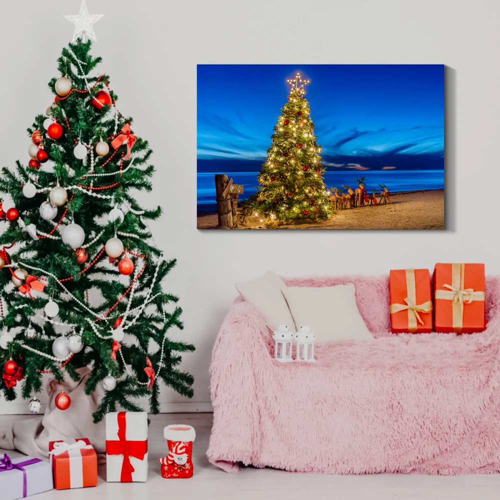 

Framed Canvas Wall Art Decor Painting For Chrismas