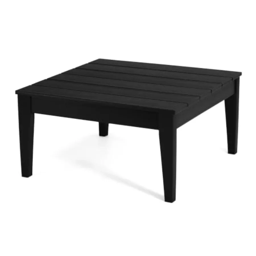 32 Inch Ashore Outdoor Coffee Table for patio use, made of weather-resistant acacia wood in natural brown finish, featuring rus
