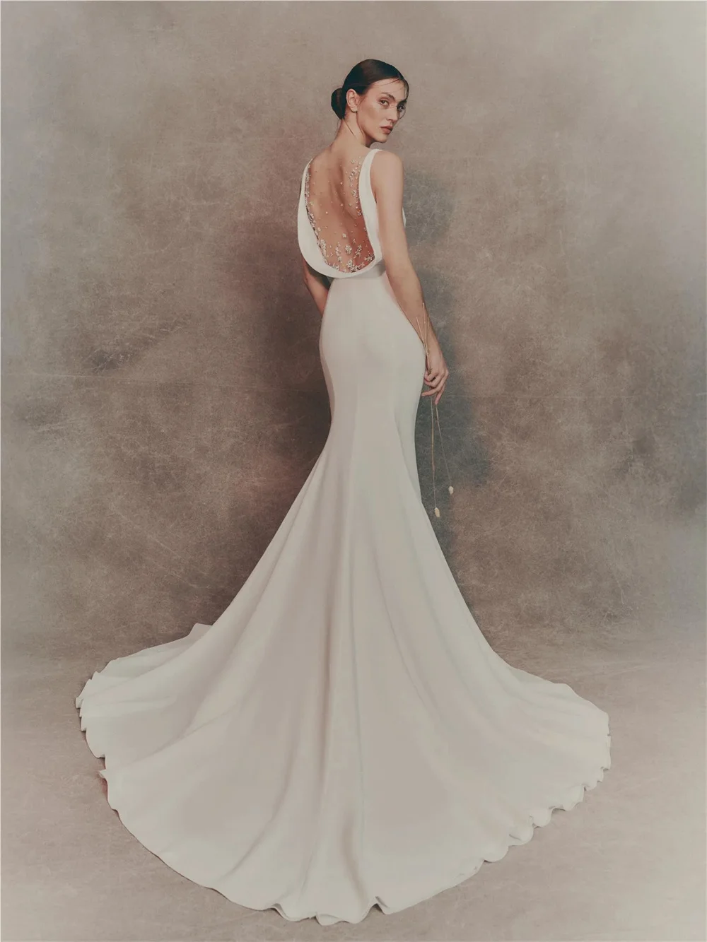 فساتين سهرة برقبة على شكل V بدون أكمام فستان حورية البحر بدون ظهر مكشكش للحفلات الراقصة فساتين رسمية للحفلات النسائية فساتين سهرة أنيقة #2