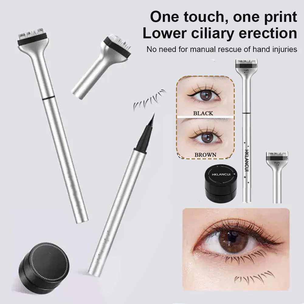 Dezone Lower Eyelash Stamp Maquillage Professionnelle Eyelash Seal Eyeliner Pen Waterproof And Sweat Proof Eye Liner 2 In 1