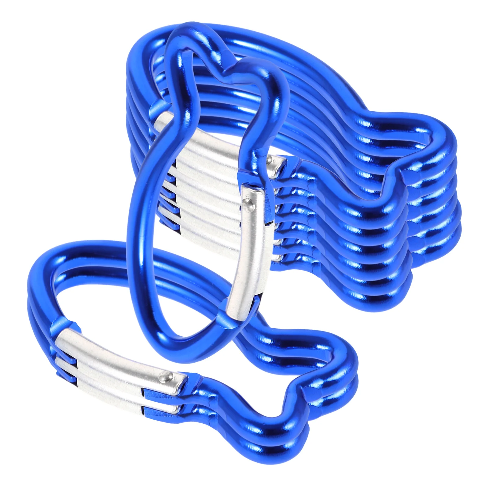 

10 Pcs Carabiner Hiking Buckles Hooks Clip Camping Outdoor Tools for Climbing Blue Travel