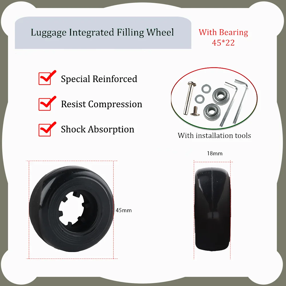 45-22 Trolley Koffer Gepäck zubehör Rad Passwort Koffer Koffer Universal Rad Verschleiß rad Wartungs zubehör