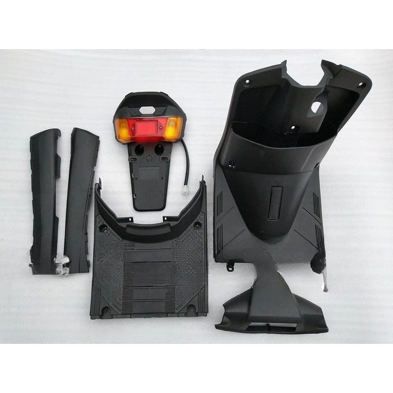 Suitable for Yamaha JOG50 second-generation printing sand shell, with ancient PP black back/toolbox/side strip accessories