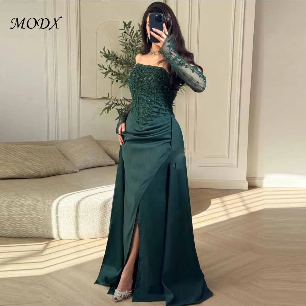 

MODX Customized Dubai Mermaid Strapless Long Dresses Bespoke Occasion Prom Party Classic Elegant Matching فساتين سهرة