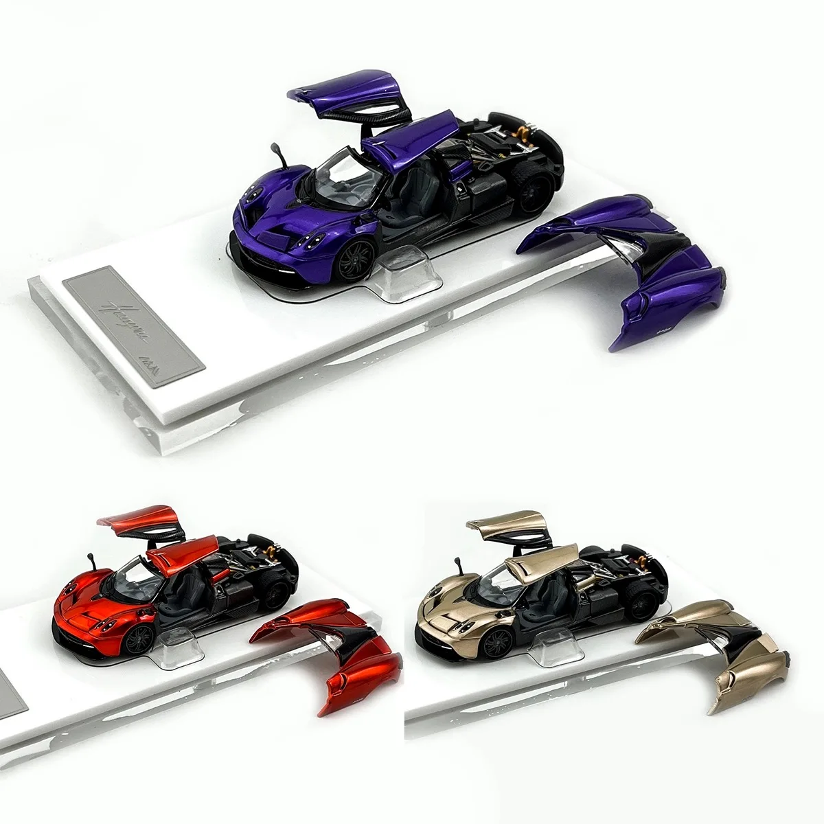Stock pronti HKM Premium 1:64 Huayra Coupe 2014 Diecast Tricolor Collection Modello in scala regalo
