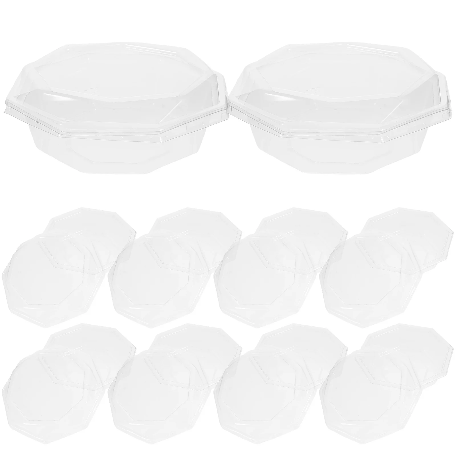 

10Set Disposable Plastic Fruit Box Clear Clamshell Container Fruit Tray Multi-Function Food Packaging Disposable Food Container