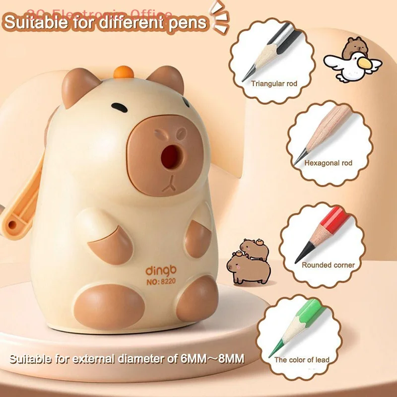 Manual Pencil Sharpener Cutter For School Office Table Top Stationery Supplies Capybara Cartoon Design Students Children